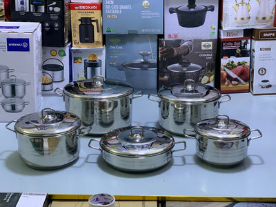 Korkmaz 10 Pieces cookware set| Steel lid