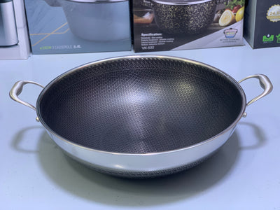 Laser Coating Deep Frying Handi with Solid Handles