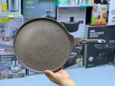 Non Stick Crepe Pans  - Pizza Pan and Tawa 32cm Granite Coating Color Dark Brown