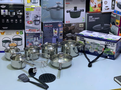Berghome Line 16 Pieces Cookware Set Stainless Steel
