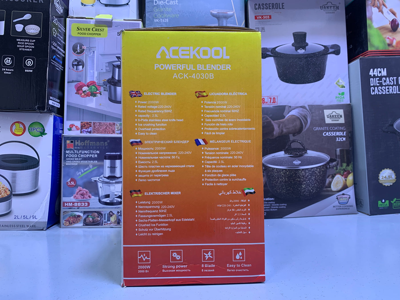 ACEKOOL Powerful 3 in 1 Blender 2000w and 2.5L Stainless Steel Blades
