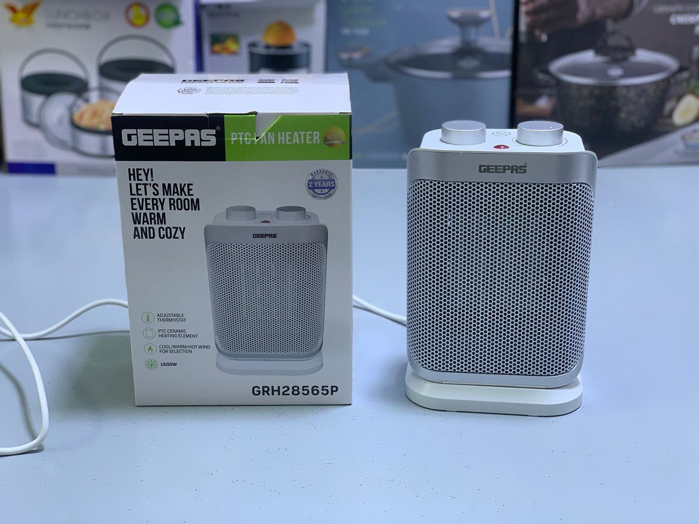 Geepas PTC Fan Heater White| 2 Years warranty|Model: GRH28565