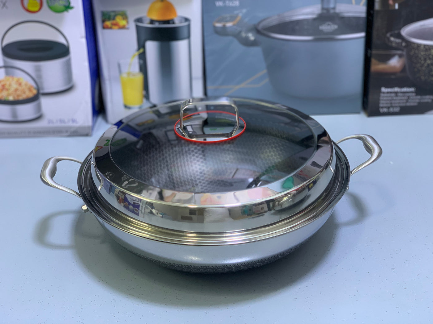Laser Coating Deep Frying Handi with Solid Handles