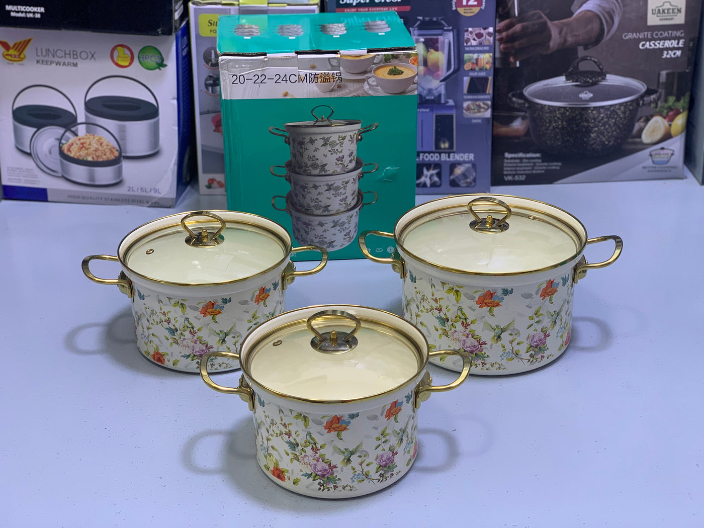Enamel Cookware Sets 6 Pieces , Elegant Design