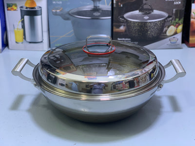 Laser Coating Handi , Karahi, Silver Gray