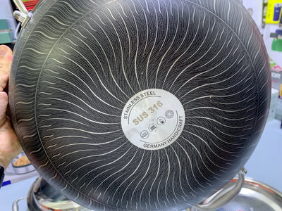 Laser Coating Frying Handi with Solid Handles
