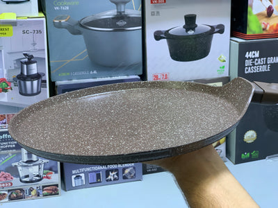 Non Stick Crepe Pans  - Pizza Pan and Tawa 32cm Granite Coating Color Dark Brown