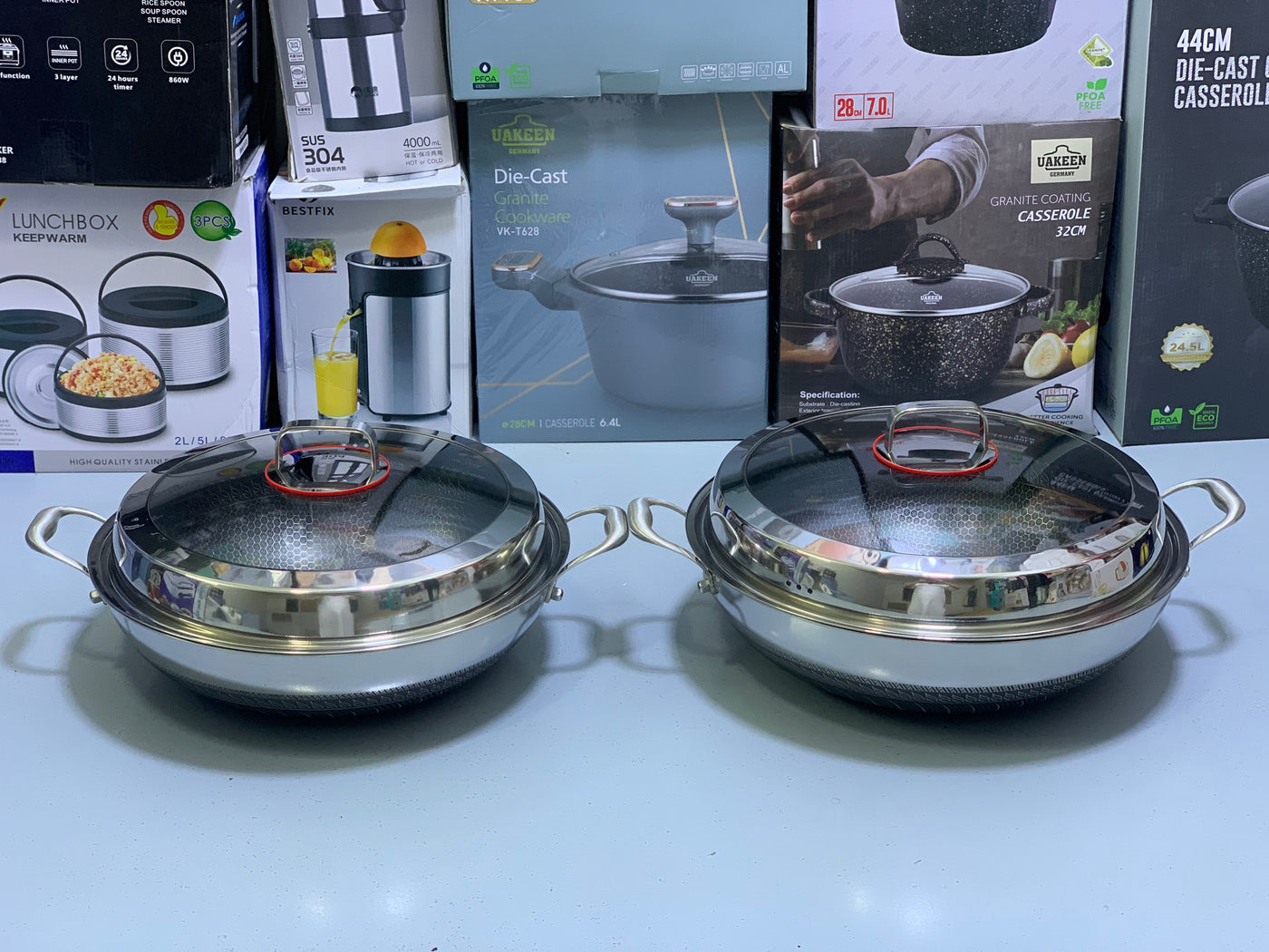 Laser Coating Deep Frying Handi with Solid Handles