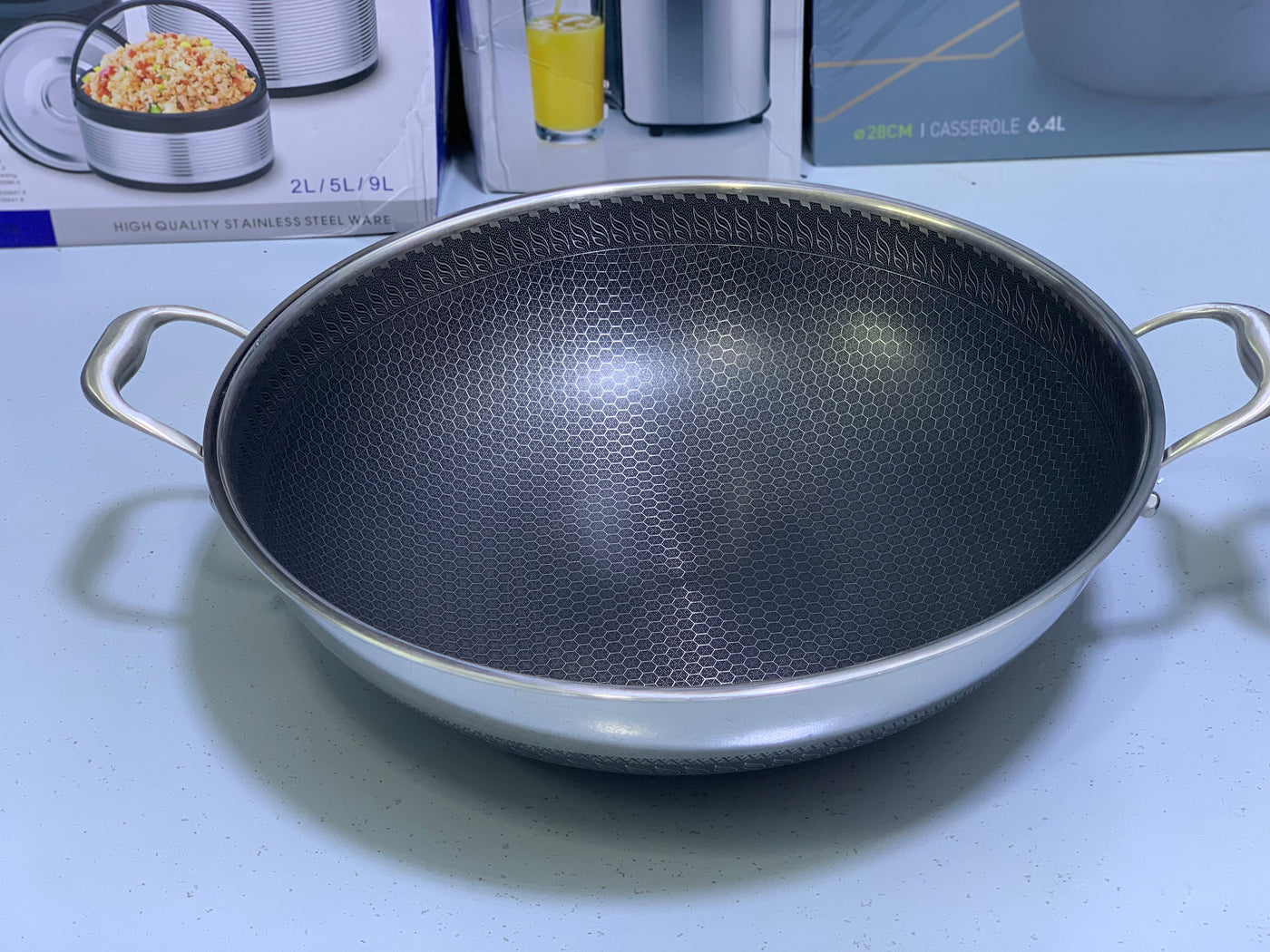 Laser Coating Deep Frying Handi with Solid Handles