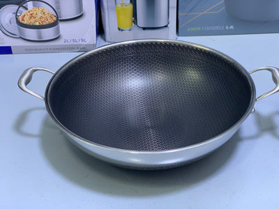 Laser Coating Deep Frying Handi with Solid Handles