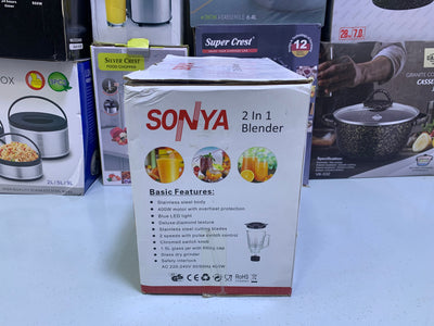 SONYA 2 in 1 Blender stainless steel Blades 400w 1.5L BL- 609
