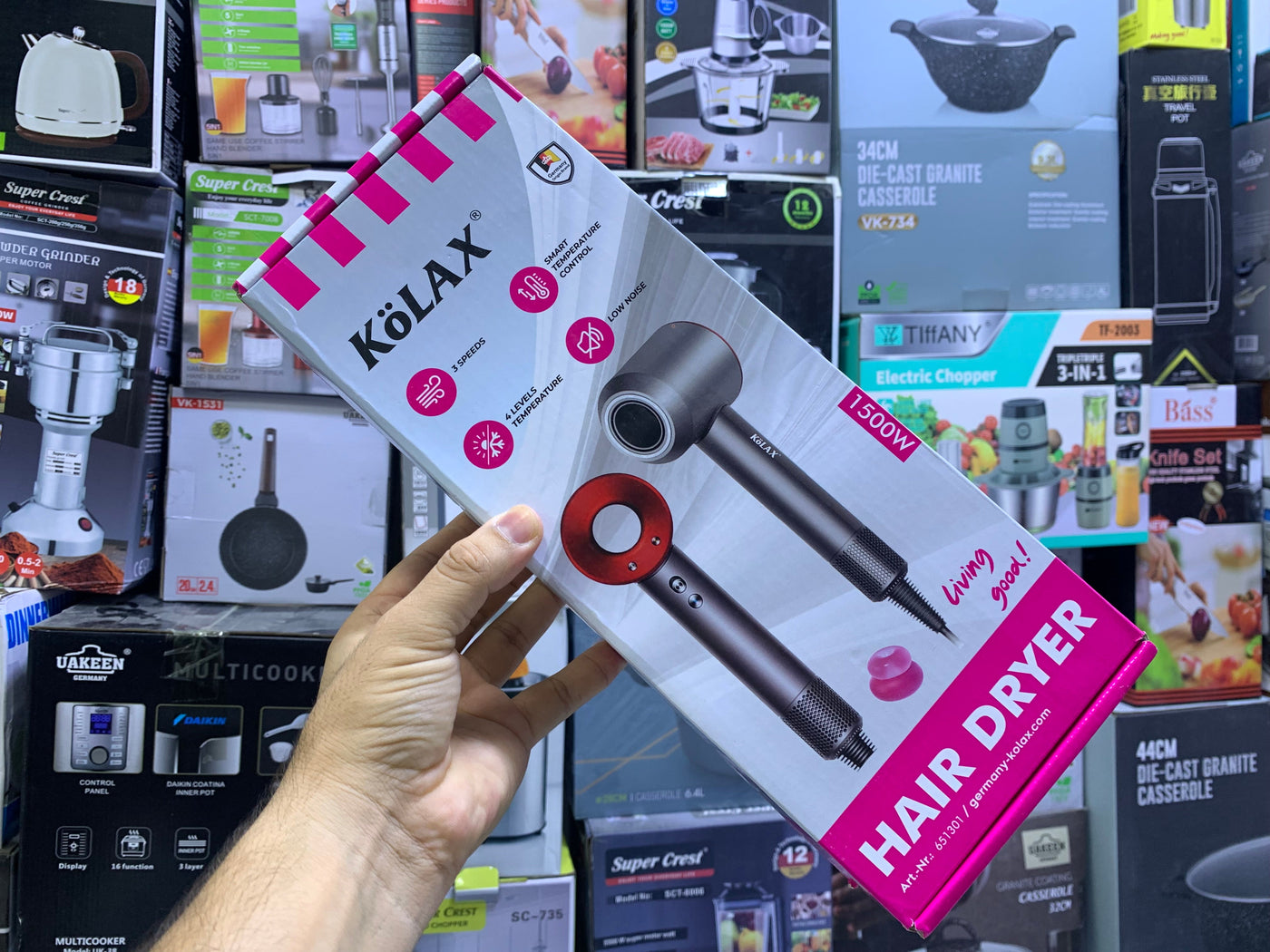 Kolax hair dryer 3 Level speeds 4 Level Heat Temperature Mode 1500w